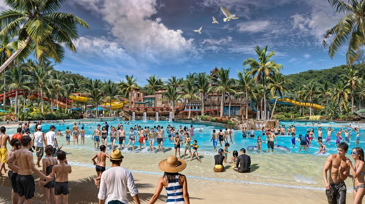 Công viên đầu tiên ở Đông Nam Á có trò chơi tàu lượn siêu tốc phiên bản nước (chiều dài đường trượt gần 350m)